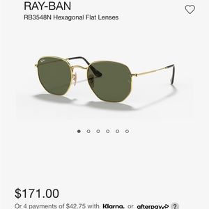 Original Ray ban Hexigonal Flat Lenses